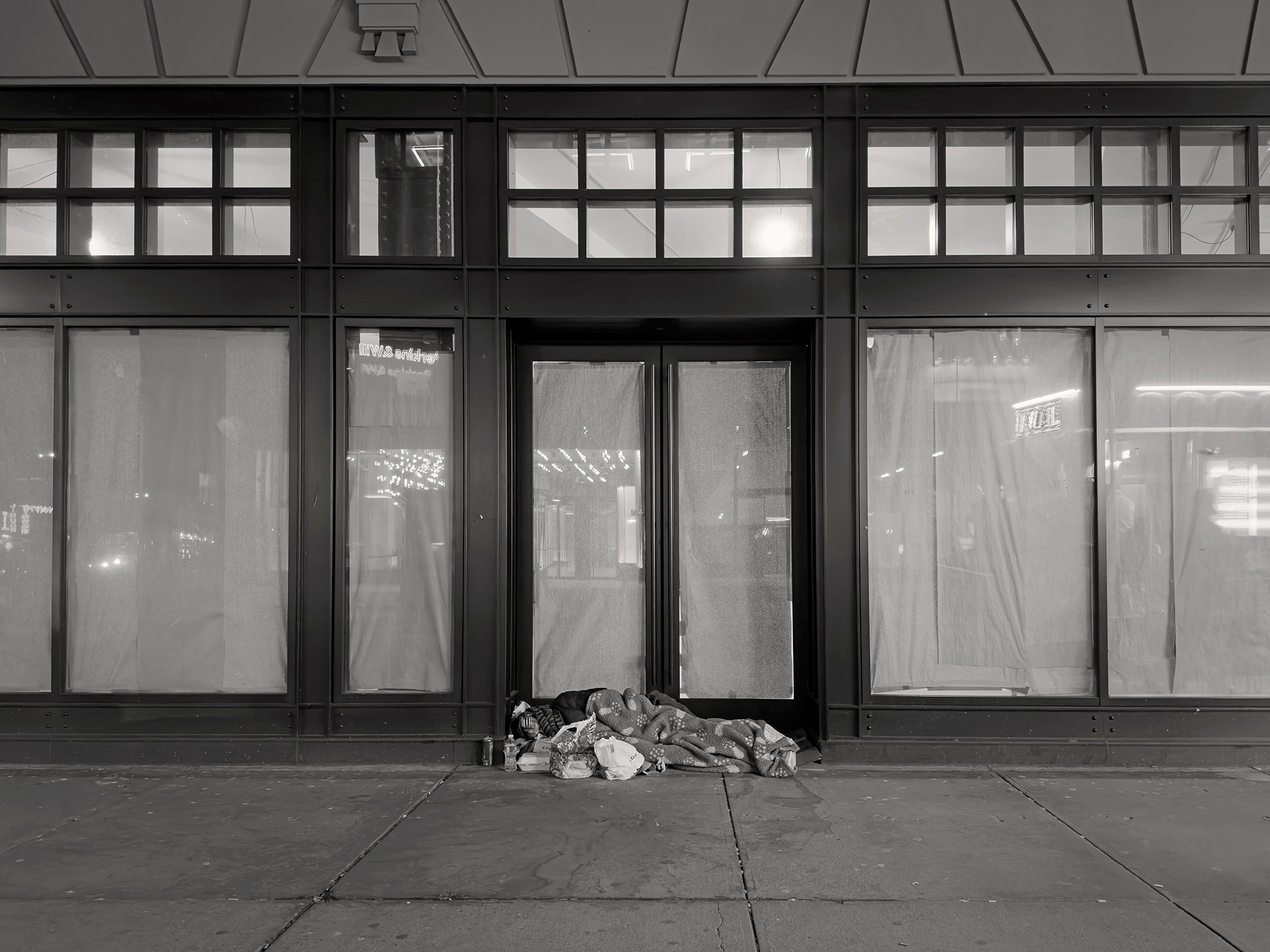 Christoph Radke, New York City, homeless person on Broadway, 2024